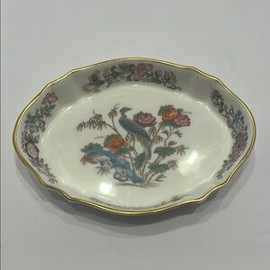 Elegant Wedgwood Floral bone china Dish with Gold Trim